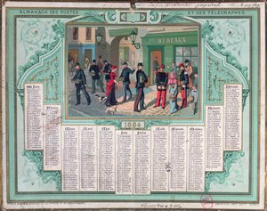 Postkalender von 1884