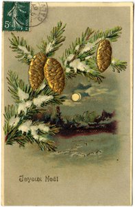 Postkarte: Frohe Weihnachten von French School