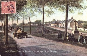 Postkarte, die das Fahren in Sarthe darstellt von French School