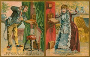 Postkarte mit Telefon