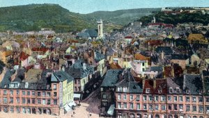 Postkarte der Aussicht vom Madeleine-Turm, Besançon, ca. 1930