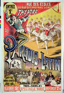 Plakat für das Théâtre du Paradis Latin, um 1880-90