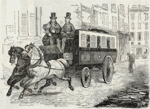 Post: der Omnibus der Briefträger - Gravur in „Tableau-de-Paris“ von Edmond Texier 1852 von French School