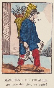 Geflügelhändler. Zu den restlichen Gänsen, zu den restlichen!, um 1819 von French School