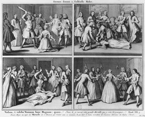 Praxis der Hilfeleistung für Gabrielle Moler, Illustration aus La verite des miracles de M. de Paris... von Louis Basile Carré de Montgeron, 1747, Köln von French School