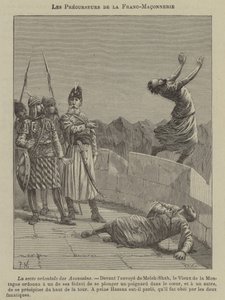 Vorläufer der Freimaurerei: die Assassinen (Gravur) von French School