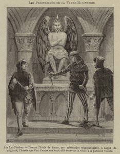 Vorläufer der Freimaurerei: die Luciferianer (Gravur) von French School