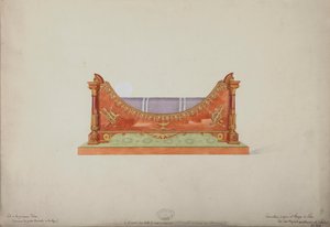 Bett der Prinzessin Elisa aus dem Baciocchi-Palast in Bologna, ca. 1900-20