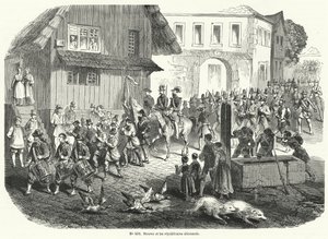 Prozession von Gustav Struve und deutschen Republikanern, Revolution von 1848 von French School