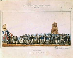 Prozession der Bäcker in Straßburg, 25. Juni 1840 von French School