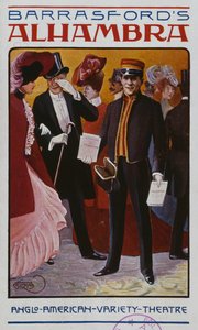 Programm für die Alhambra Music Hall, ca. 1905 von French School