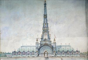 Projekt abgelehnt, den Eiffelturm für die Ausstellung 1889 zu modifizieren von Gustave Raulin