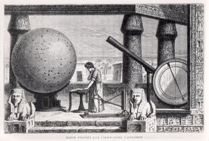 Ptolemäus (ca. 90-168) (Claudius Ptolemaeus) im Observatorium von Alexandria, aus La Vie des Savants Illustres von Louis Figuier