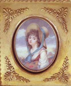 Pulcherie de Valence trägt ein Bündel Weizen mit Mohnblumen und Kornblumen, ca. 1783