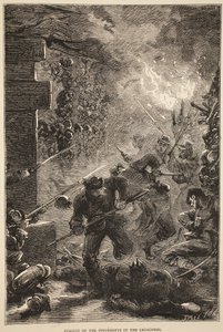 Verfolgung der Aufständischen in den Katakomben, Mai 1871, Illustration aus Cassells Geschichte des Krieges zwischen Frankreich und Deutschland, 1870-1871