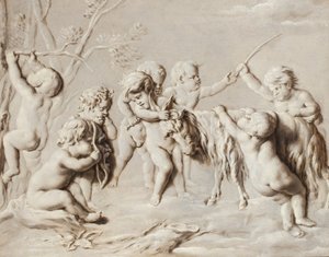 Putti spielen mit der Ziege Amalthea