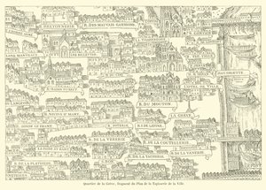Viertel der Greve, Fragment des Plans der Tapisserie der Stadt von French School