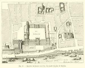 Viertel des Louvre, 1714, Faksimile des Plans von Boudan von French School