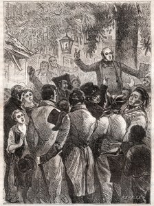 Lesung des Pamphlets von Louis Marie de Lahaye de Cormenin (1788-1868) in 1838