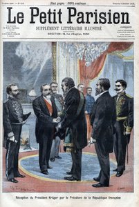Empfang von Präsident Paul Kruger (1825-1904), Präsident der Transvaal-Republik, durch den Präsidenten der Französischen Republik Emile Loubet im Palais de L