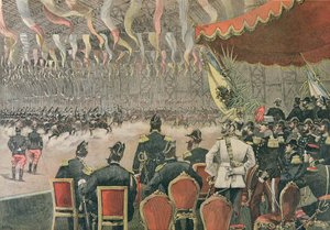 Empfang von Zar Alexander III. (1845-1894) in Paris, Illustration aus Le Petit Journal, November 1893