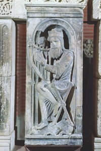 Relief, das König David beim Harfenspiel darstellt, aus La Daurade von French School