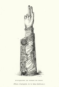 Reliquiar in Form eines Arms von French School