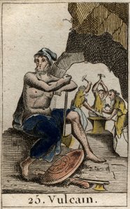 Darstellung von Vulkan, Gott des Feuers, der Schmiede und der Vulkane. Aus 
