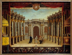 Darstellung des „Eingebildeten Kranken“ von Molière im Minorca-Theater, Spanien von French School