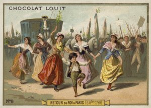 Rückkehr von König Ludwig XVI. nach Paris, Französische Revolution, 6. Oktober 1789 von French School