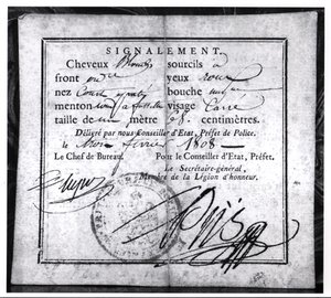Rückseite einer Sicherheitskarte, 1808