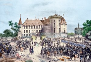 Revolution von 1830, Charles X präsentiert sich der Nationalgarde (Gravur) von French School