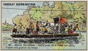 Seilfähre über die Seine, Frankreich von French School