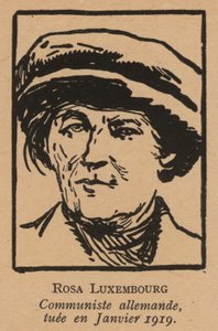 Rosa Luxemburg, deutsche kommunistische Revolutionärin, ermordet von den Freikorps nach dem Spartakusaufstand im Januar 1919 von French School