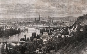 Rouen - Seine-Maritime - Gravur in „La France illustrée: Geographie, Geschichte, statistische Verwaltung“ von V.A. Malt-Brown. 1884 von French School