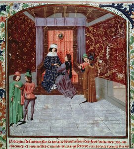 Eduard IV. erhält das Buch vom Autor, aus 