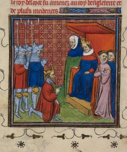 Royal 20 C.V11 John Baliol vor Edward I., Illustration aus den 