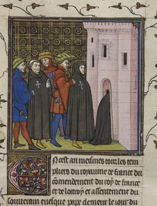 Royal 20 C. VII, f. 42v, Verhaftung der Templer, 13. Oktober