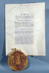 Königlicher Erlass von Ludwig XVI., der die Verpflichtung der französischen Bischöfe und Priester zur Ablegung eines Treueeids auf die Zivilverfassung des Klerus bestätigt, 16. Dezember 1790 von French School