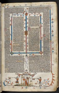 Szene eines berittenen Ritters, der aus einer Burg hervorkommt, ca. 1300-40 von French School