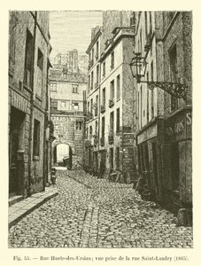 Rue Haute-des-Ursins, Ansicht von der Rue Saint-Landry, 1865 von French School