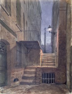Rue de la Vieille Lanterne, wo Gérard de Nerval (1808-55) sich am 25. Januar 1855 erhängte von French School