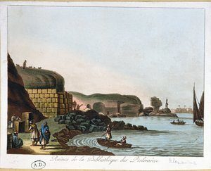Ruinen der Ptolemäischen Bibliothek in Alexandria, Ägypten, 1811