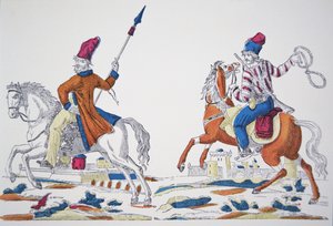 Russische Kosaken zur Zeit von Napoleons Invasion 1812 von French School