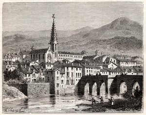 Saint-Antonin-Noble-Val (Saint Antonin Noble Val) - Languedoc-Roussillon-Midi-Pyrenee - Gravur in „France illustree: geographie, histoire, administration statistique“ von V.A. Malt-Brown. 1884