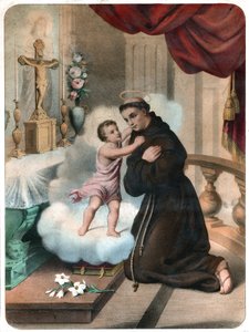 Heiliger Antonius von Padua (Lithographie, ca. 1850) von French School