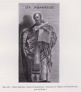 Heiliger Athanasius; nach dem Dominiquin, Gemälde der Kirche von Grotta-Ferrata, bei Rom von French School