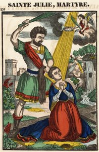Heilige Julia, Martyrium, Epinal-Bild 19. Jahrhundert von French School