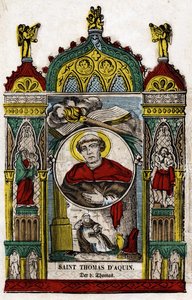 Heiliger Thomas von Aquin (1228-1274). Epinal-Bild, erste Hälfte des 19. Jahrhunderts von French School