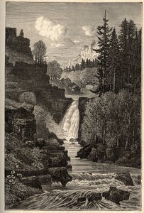 Saut du Doubs (Wasserfall) Franche-Comté - Gravur in „PATRIE - Beschreibung der malerischen Frankreichs in 6 Bänden von Lucien Huard - Ende des 19. Jahrhunderts von French School